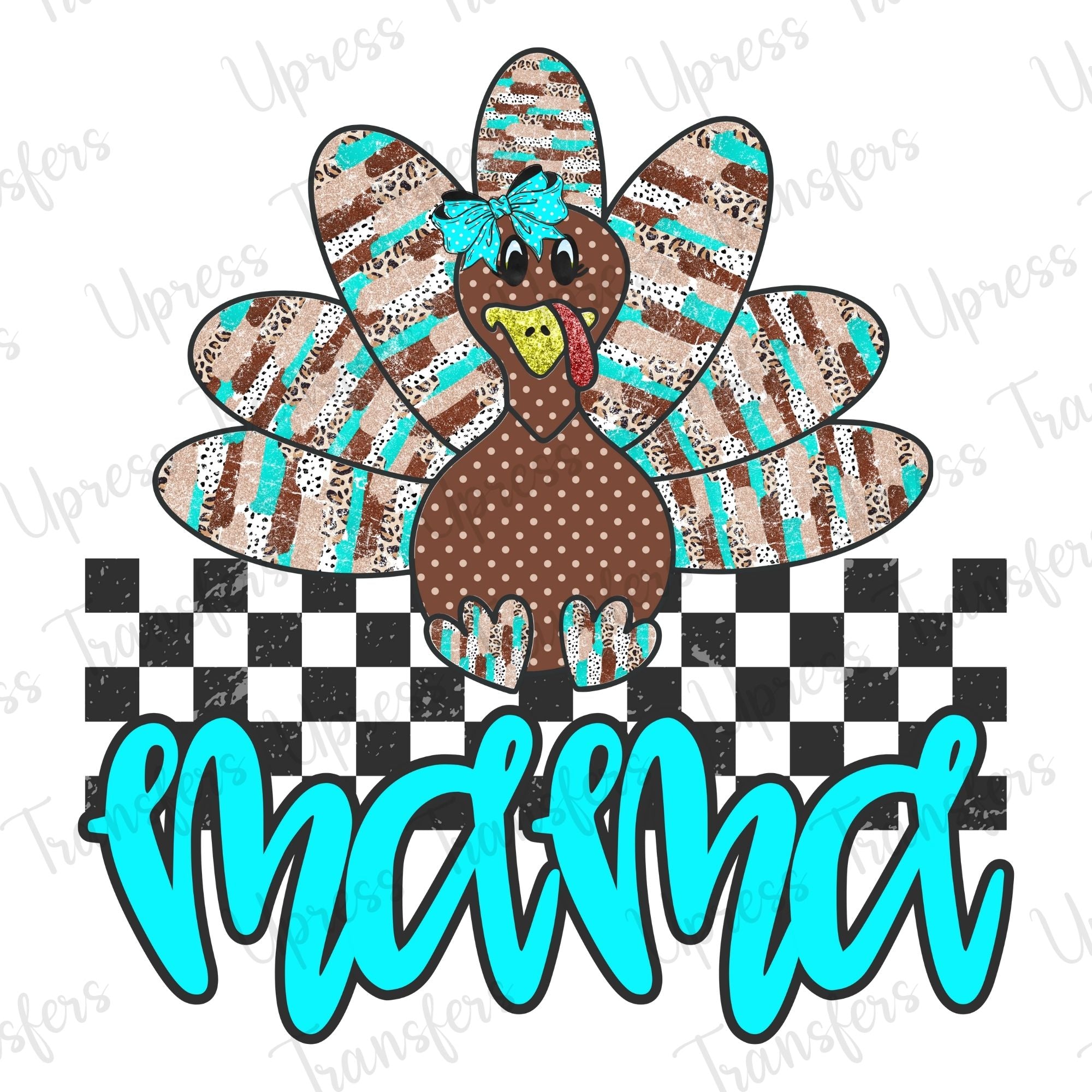 Mama Checkered Cutesy Turkey