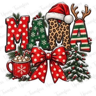 Mama Christmas Red Bow