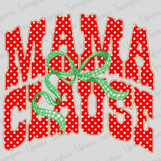 Mama Clause Green Bow