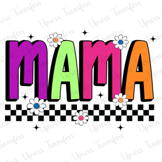 Mama Colorful Daises Checkered