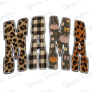 Mama Fall Patterned Letters