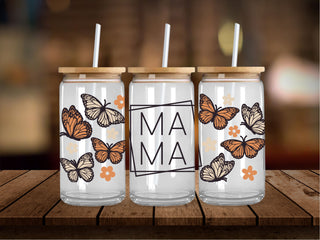 Mama Flowers and Butterflies Orange 16 Oz Wrap