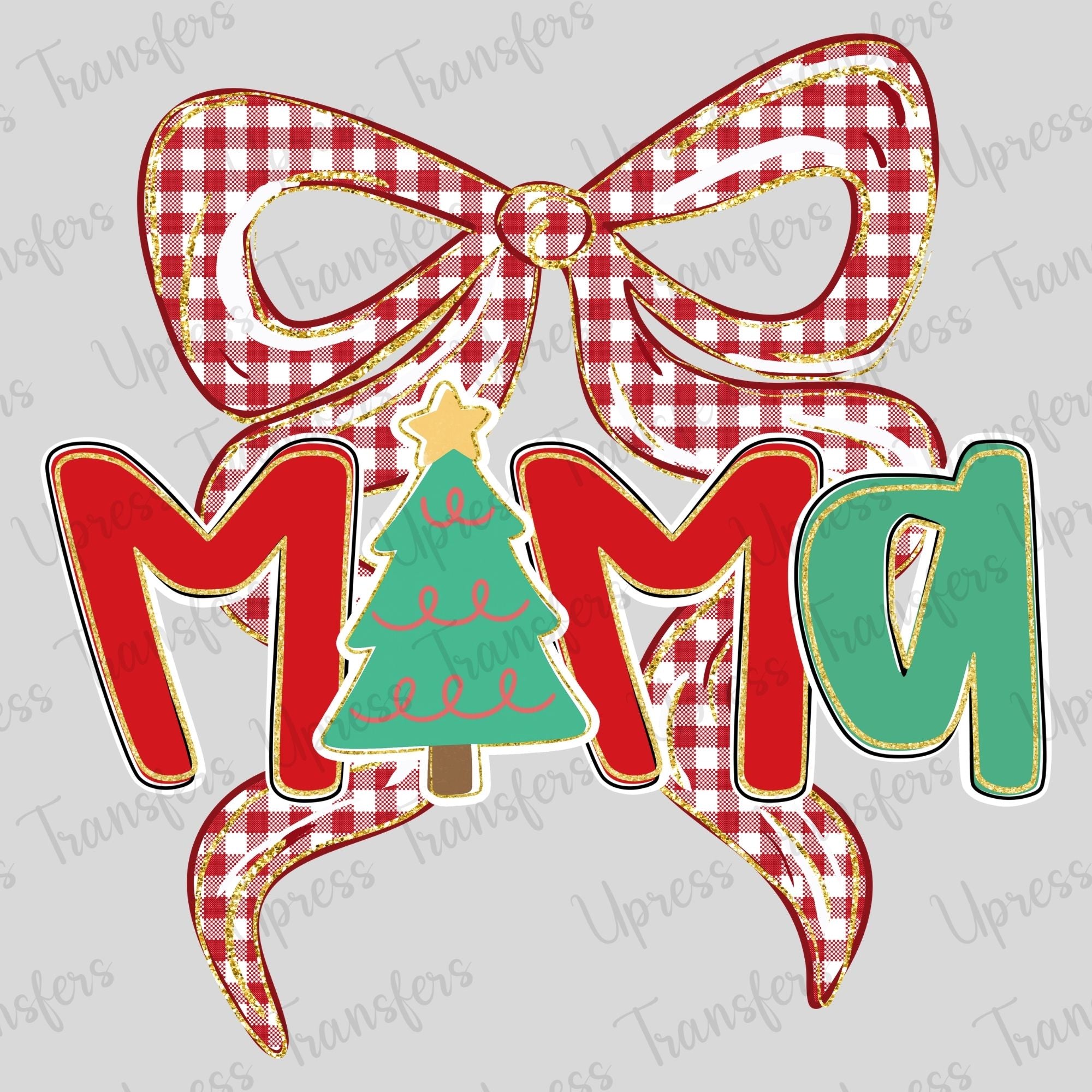 Mama Gingham Bow Christmas