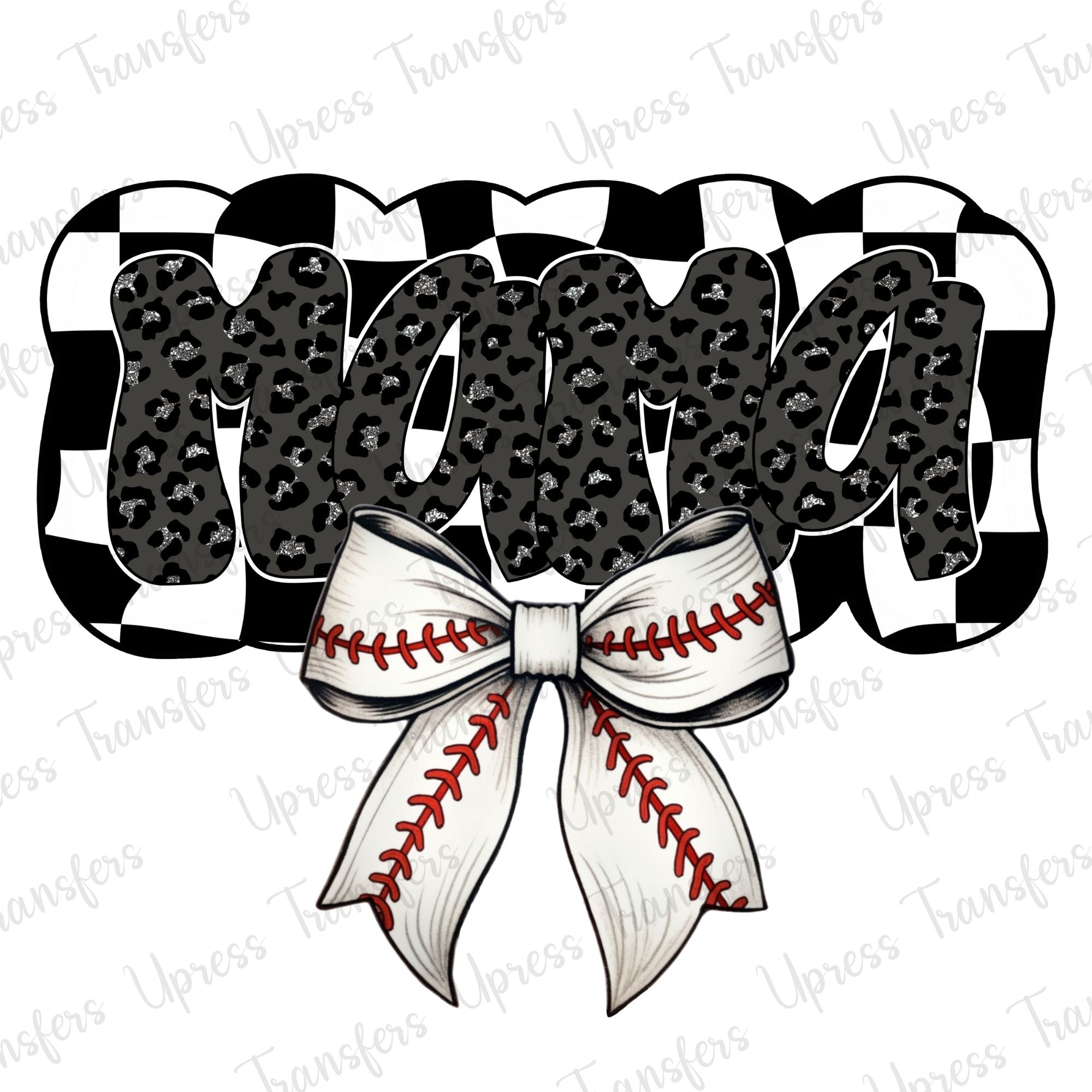 Mama Leopard Cheetah Baseball Bow