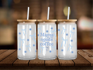 Mama Needs Coffee Blue 16 Oz Wrap