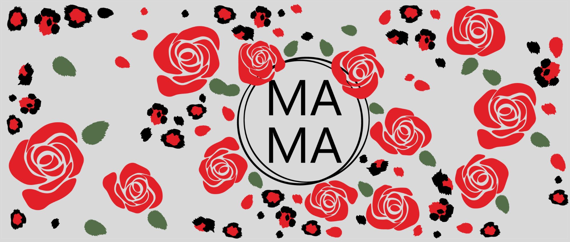 Mama Stacked Roses 16 oz UV Wrap