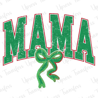 Mama Varsity Distressed Red and Green