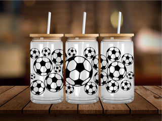 Many Soccer Balls 16 Oz Wrap