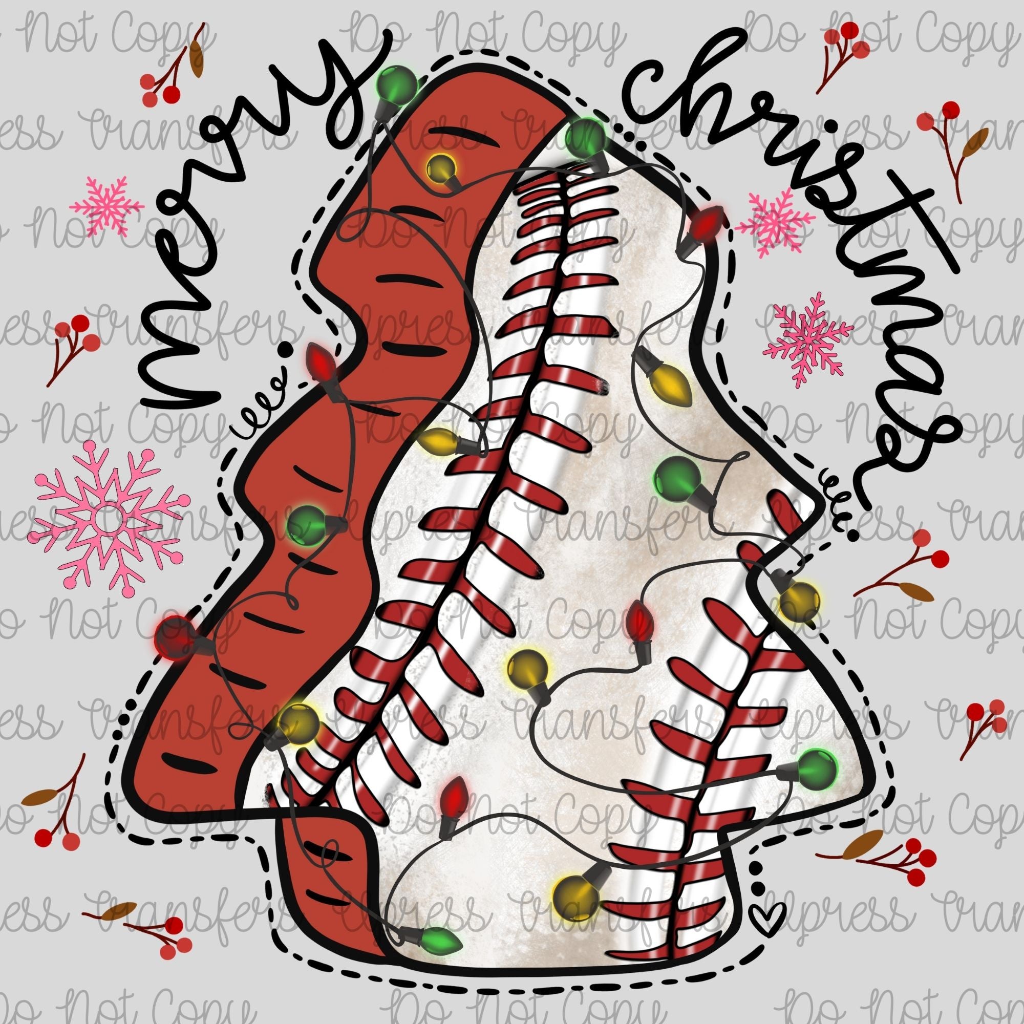 Merry Christmas Baseball Cake