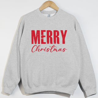 Merry Christmas Bright Red Distressed