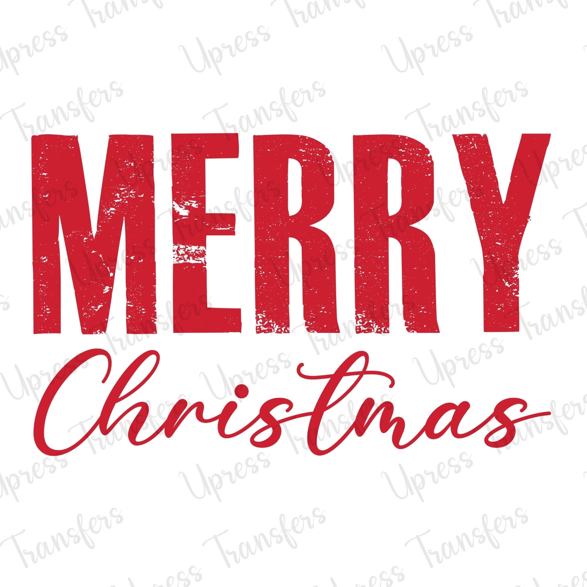 Merry Christmas Bright Red Distressed