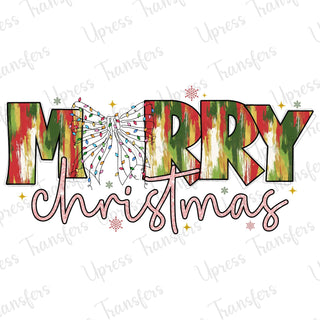 Merry Christmas Brushstroke Green and Red