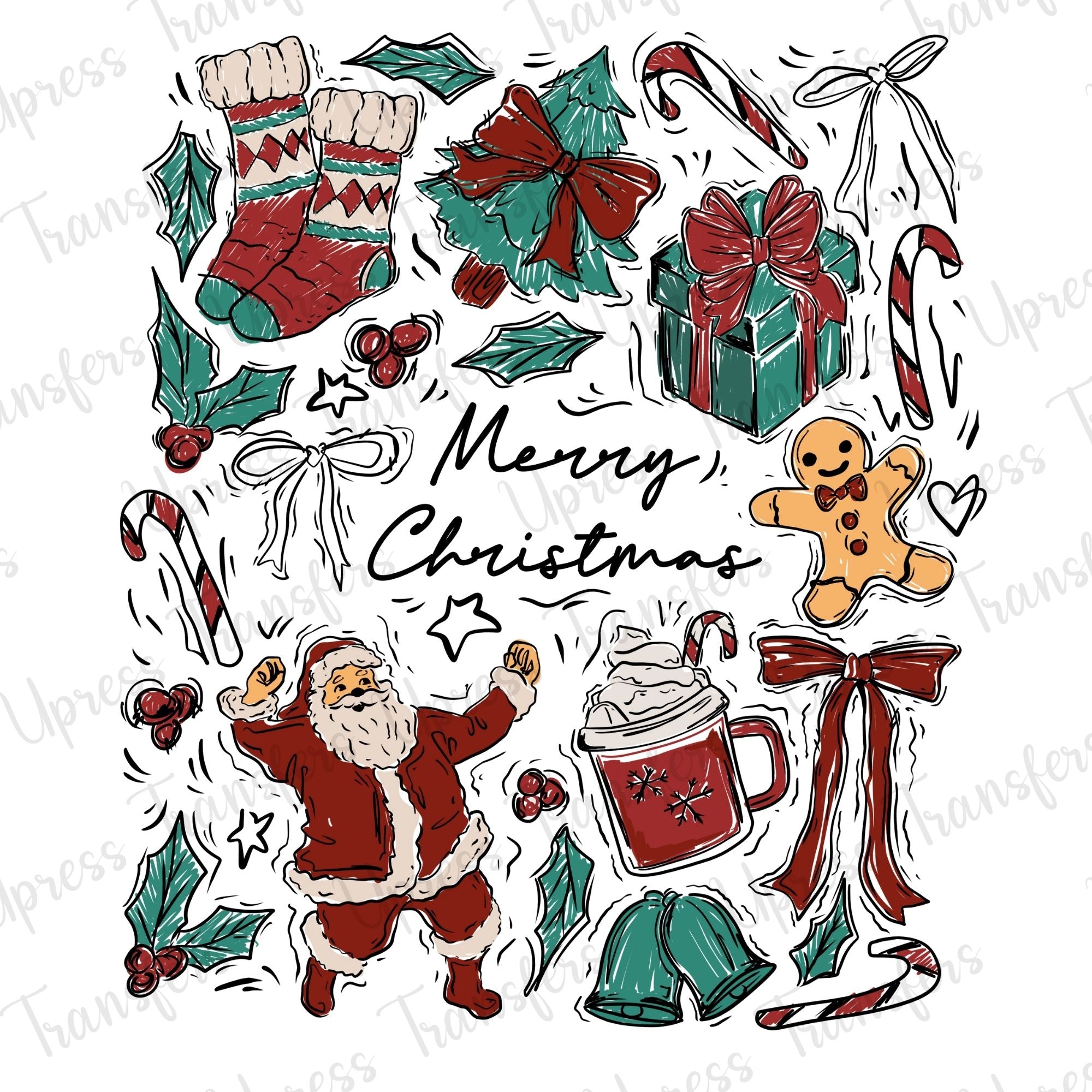 Merry Christmas Cartoon Collage