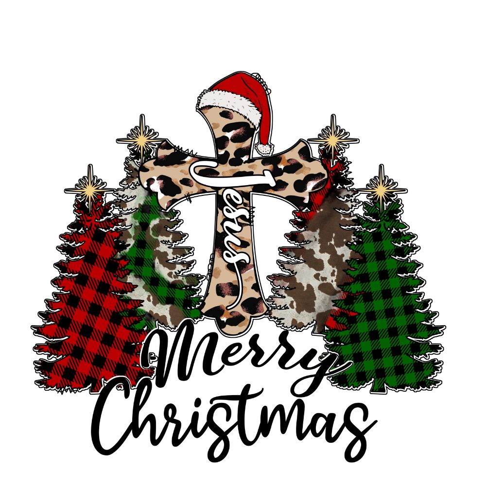 Merry Christmas Cheetah Cross