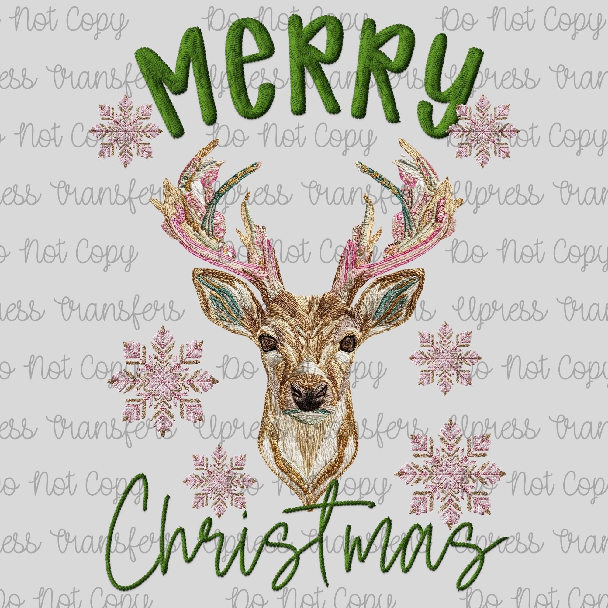 Merry Christmas Deer Head Snowflakes