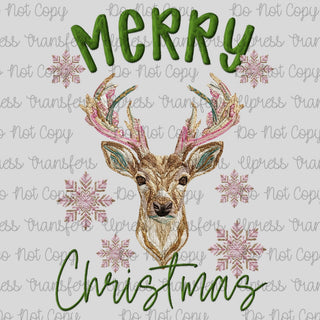 Merry Christmas Deer Head Snowflakes