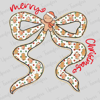 Merry Christmas Gingerbread Bow