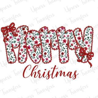 Merry Christmas Girly Floral