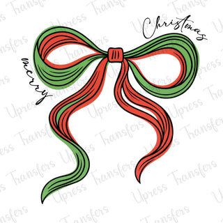 Merry Christmas Lined Bow
