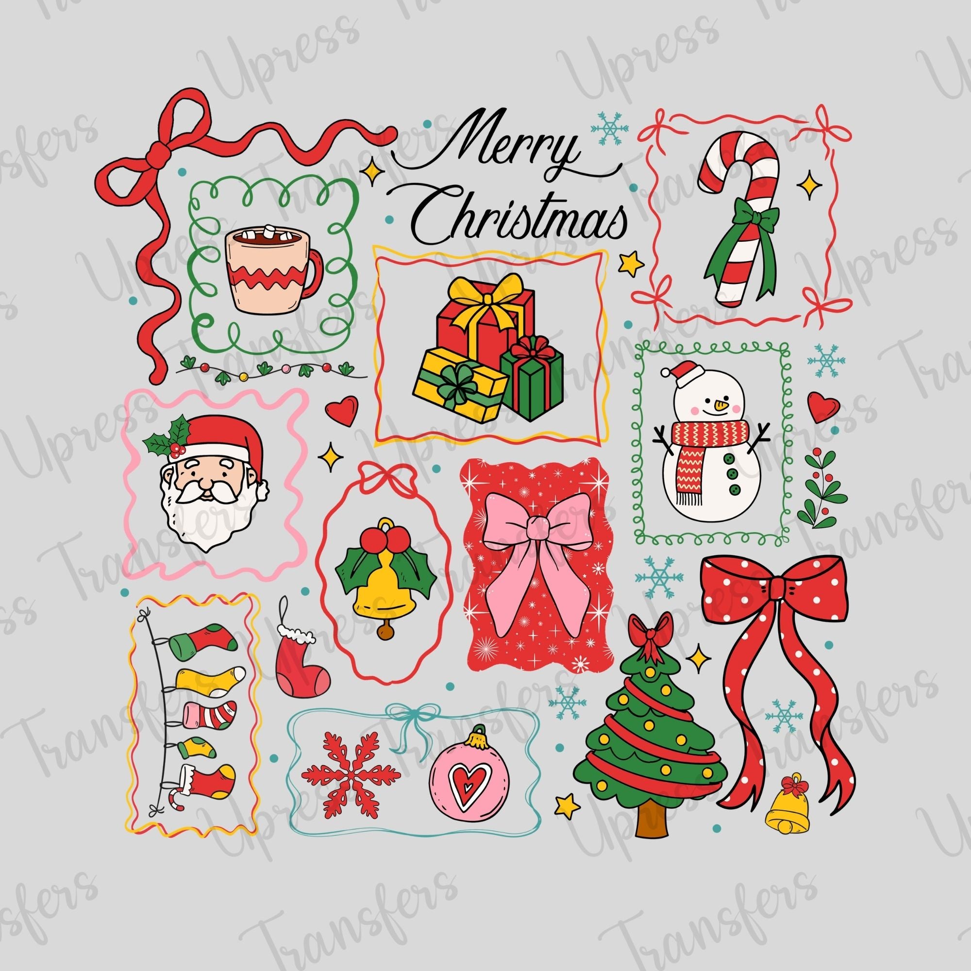 Merry Christmas Red and Green Collage