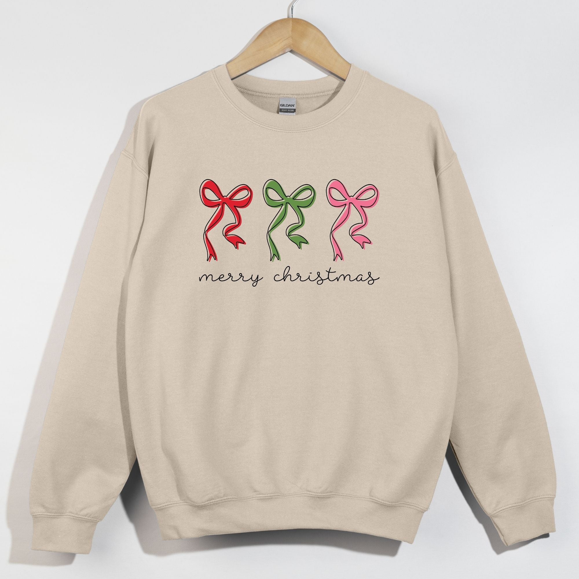 Merry Christmas Script Bows Trio