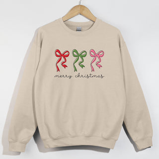 Merry Christmas Script Bows Trio