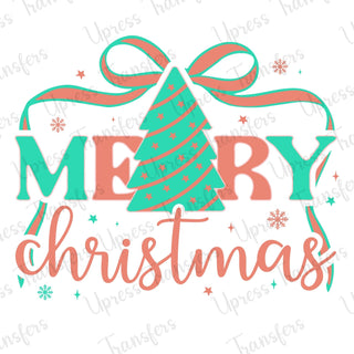 Merry Christmas Soft Pastel Cute Bow