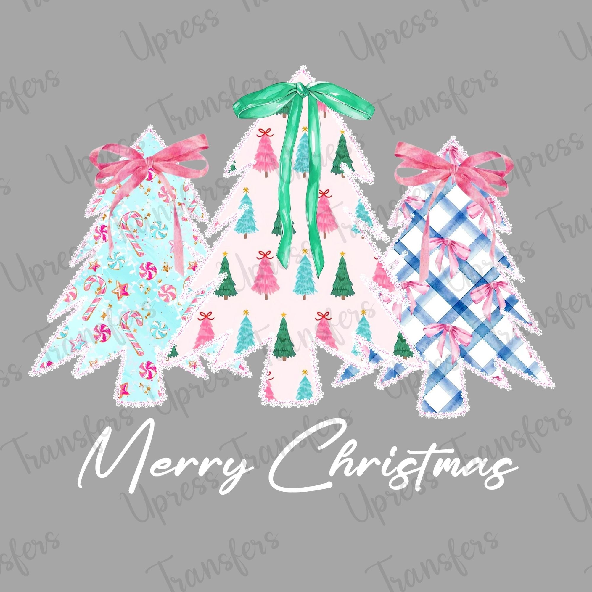 Merry Christmas Tree Trio Cute Patterns