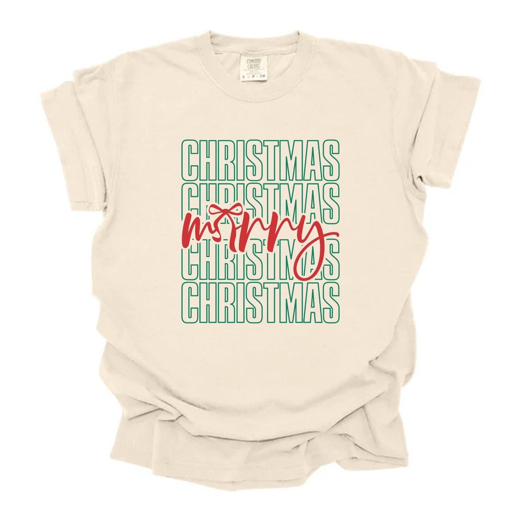 Merry Christmas X4 Red and Green