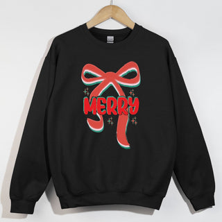 Merry Distressed Bow Red and Green