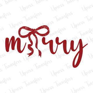 Merry Distressed Bow Red