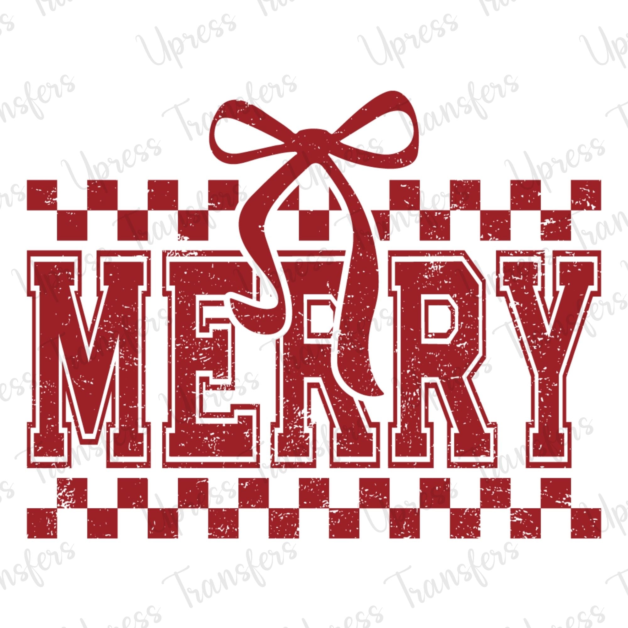 Merry Distressed Red Checkered Varsity