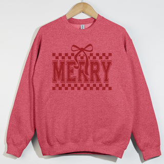 Merry Distressed Red Checkered Varsity