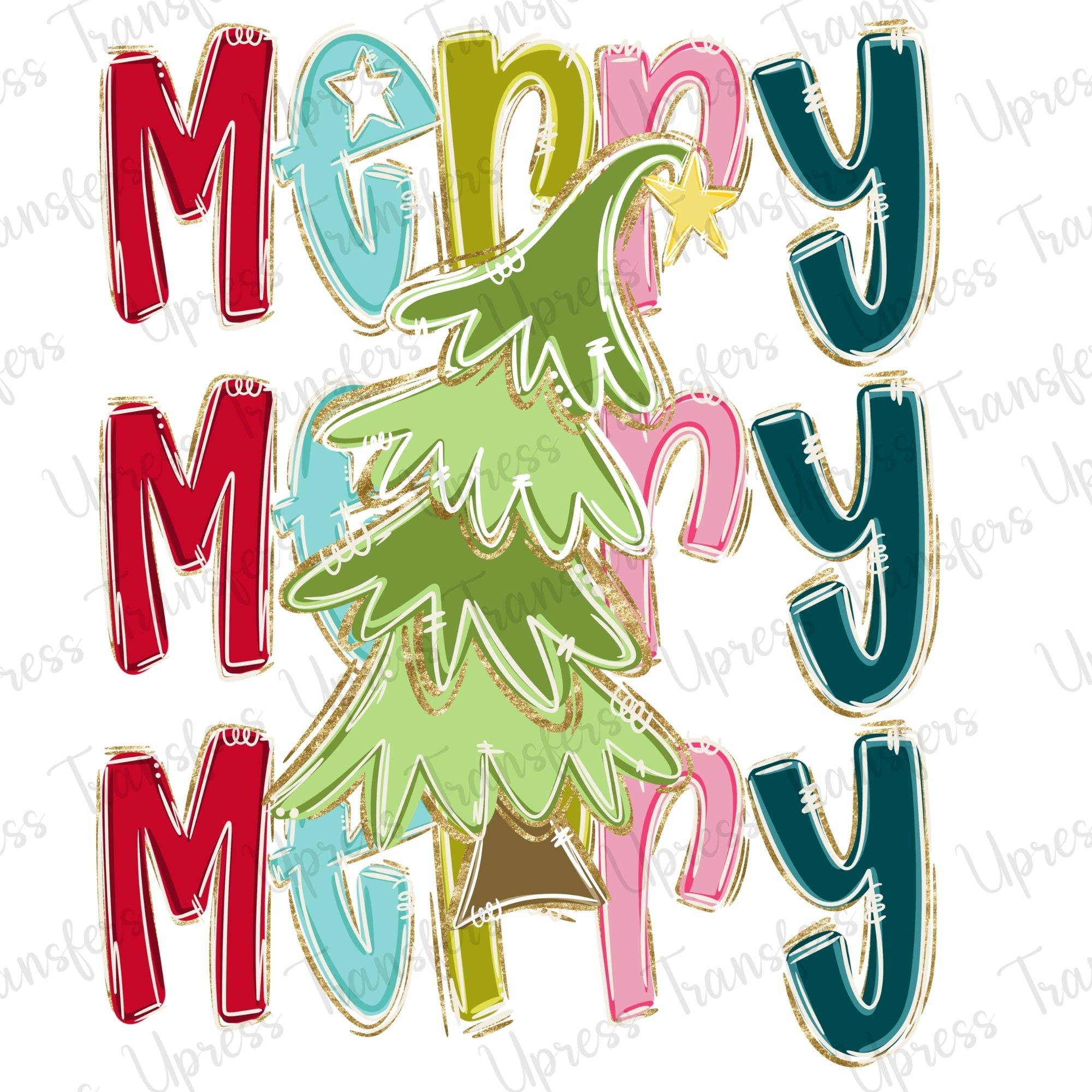 Merry Handdrawn Doodle x3