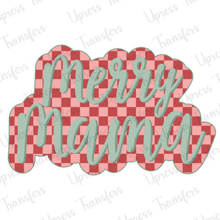 Merry Mama Checkered Script