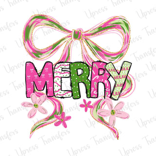 Merry Pink and Green Brushstroke