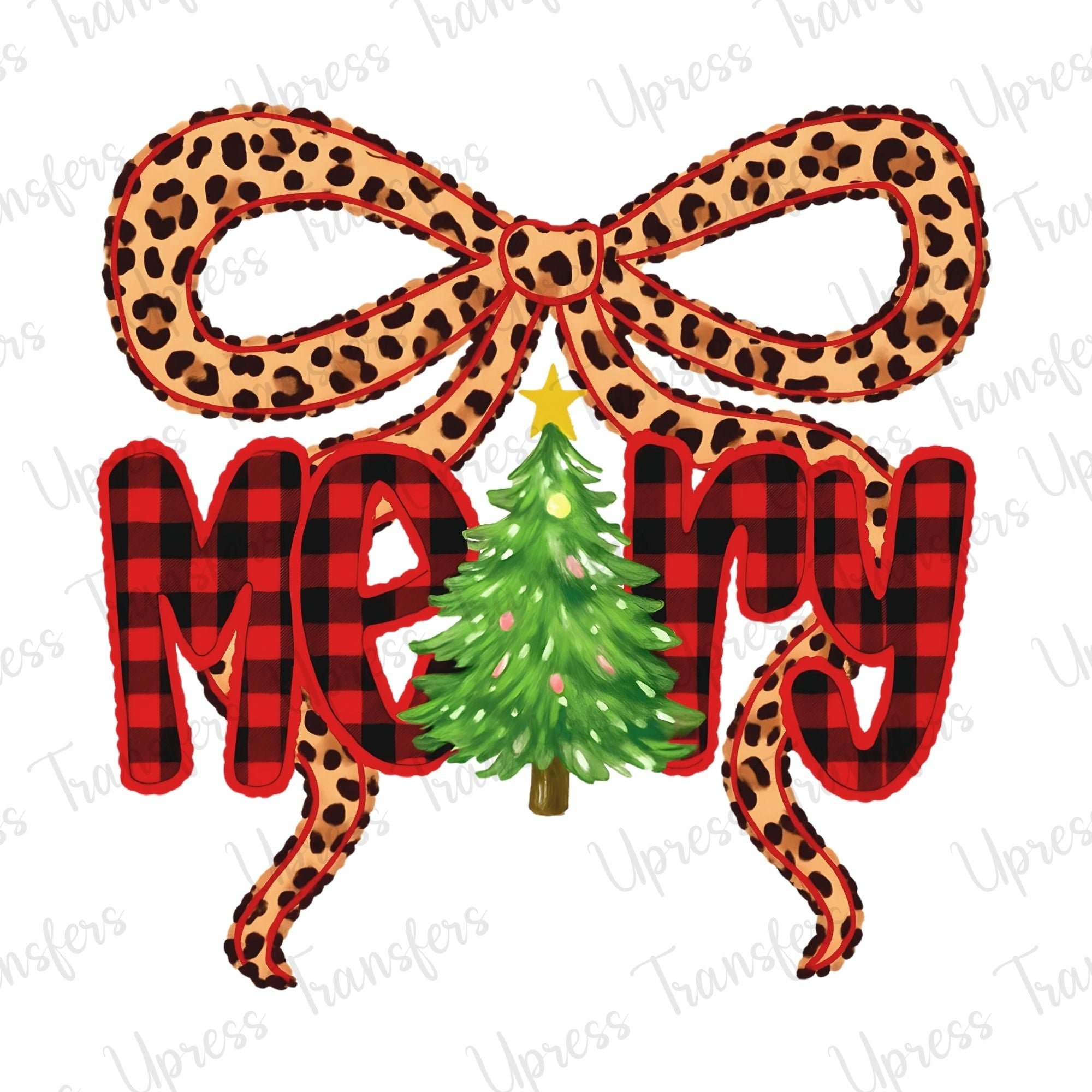 Merry Plaid Cheetah Bow
