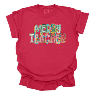 Merry Teacher Preppy Checkered