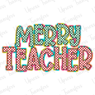 Merry Teacher Preppy Checkered