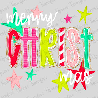 Merry White Christmas Stars