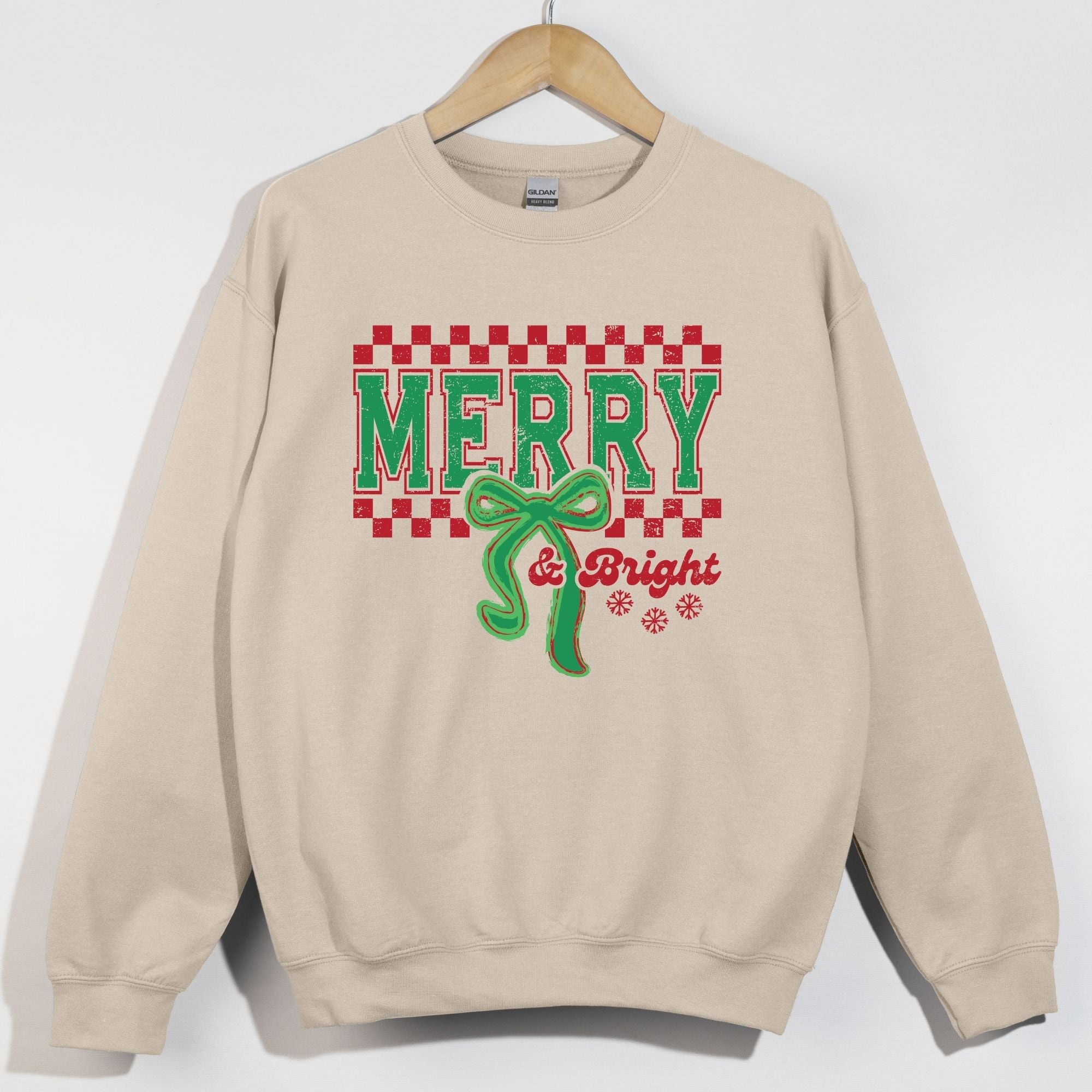 Merry and Bright Checkered Distressed Red and Green