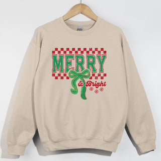 Merry and Bright Checkered Distressed Red and Green