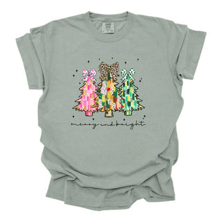 Merry and Bright Christmas Tree Trio Brushstrokes