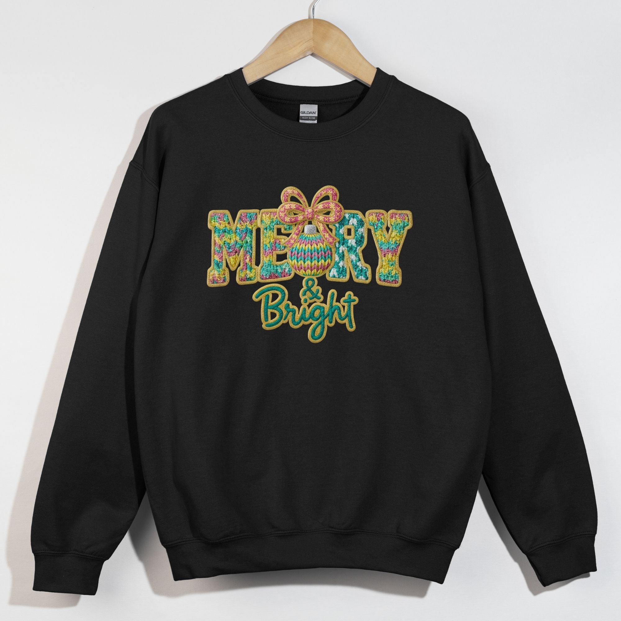 Merry and Bright Faux Stitched