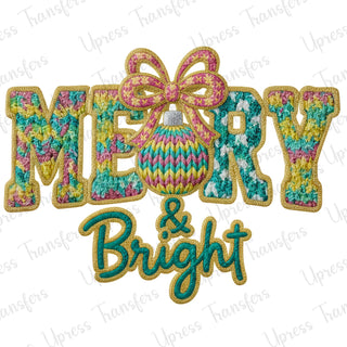 Merry and Bright Faux Stitched