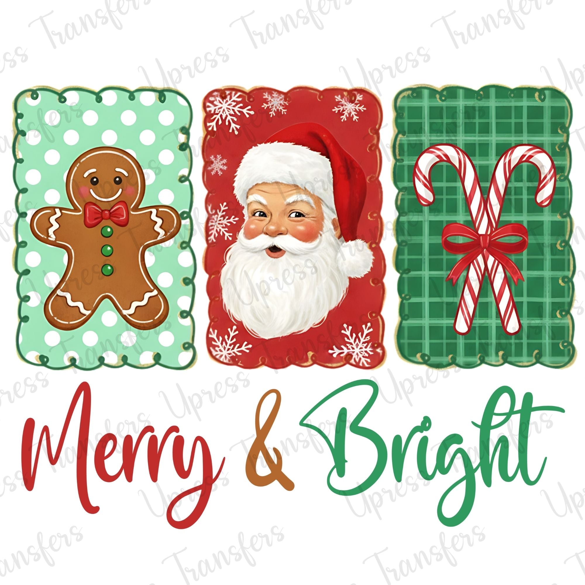Merry and Bright Gingerbread Santa Candy canes