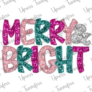 Merry and Bright Multicolored Faux Glitter