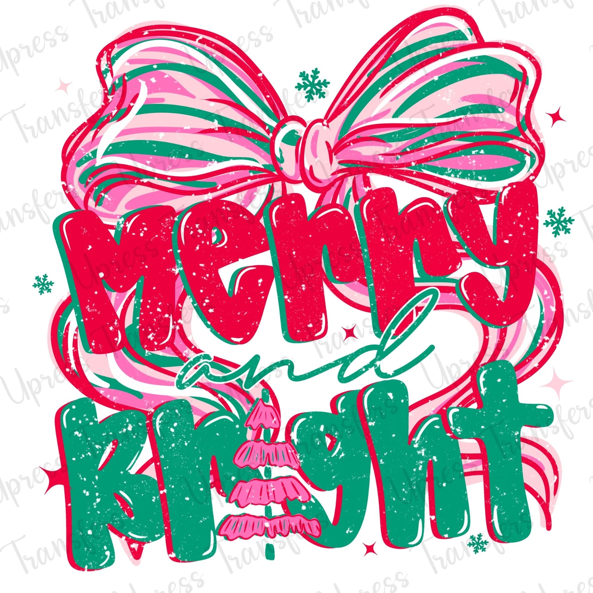 Merry and Bright Pink Green and Red