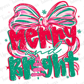 Merry and Bright Pink Green and Red