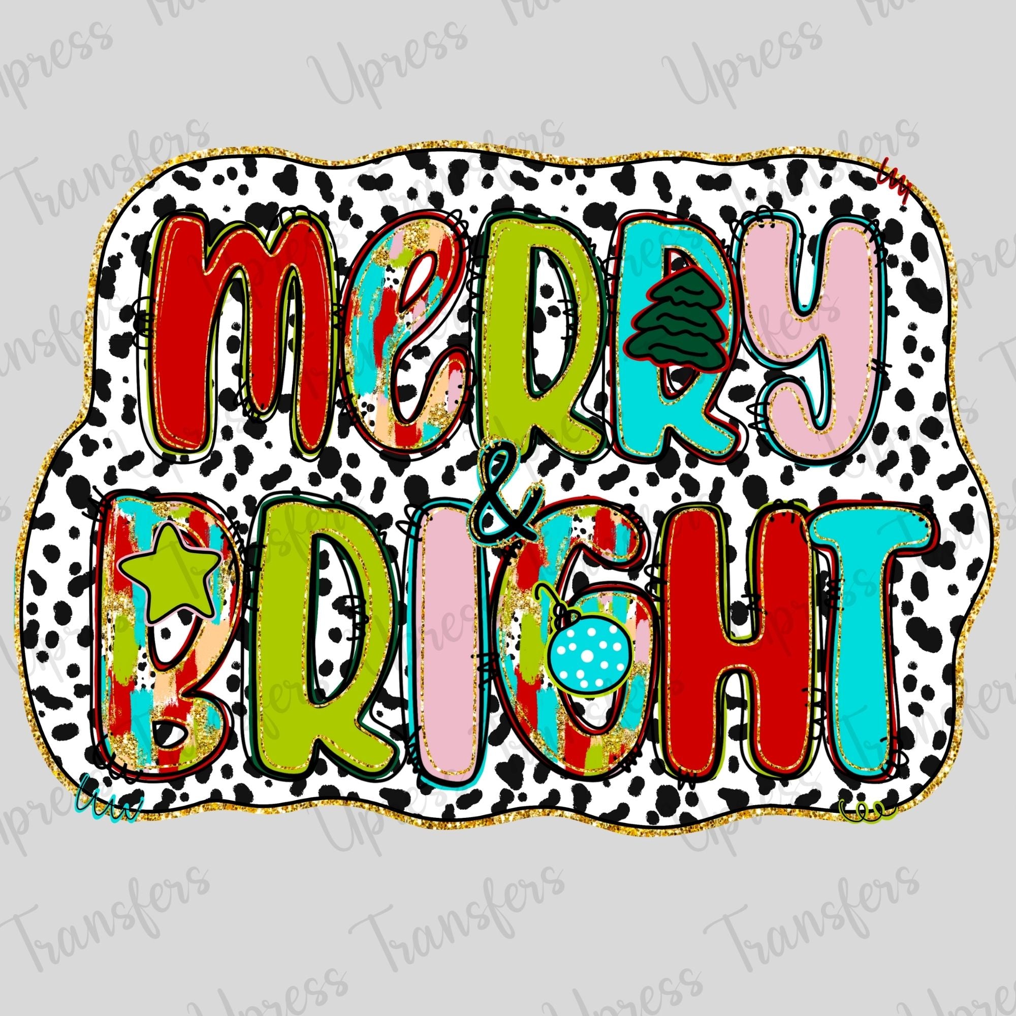 Merry and Bright Preppy Glitter